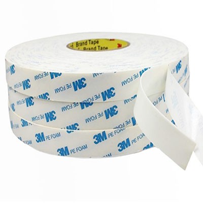 3M 1600T White Double Sided Adhesive PE Foam Tape Thickness 1.1mm X 20mm Round
